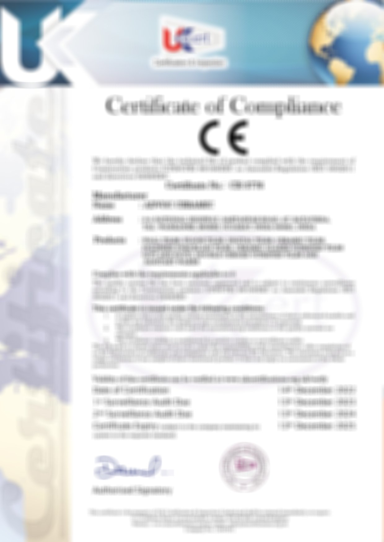 CE Certificate